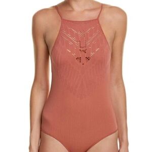 NWOT FREE PEOPLE INTIMATELY SOLSTICE BODYSUIT IN BLACK Size XS/S